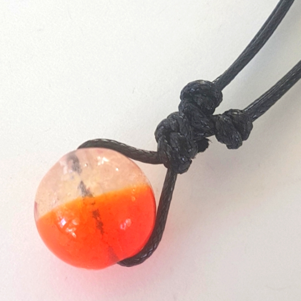 📿 Orange Glow in the Dark Pendant Necklace